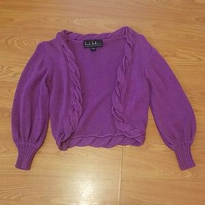 Nicole Miller purple braided half cardigan